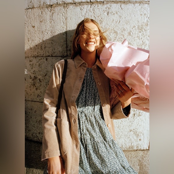 PARIS ATELIER & OTHER STORIES CAMEL CORDUROY JACKET - Picture 6 of 8